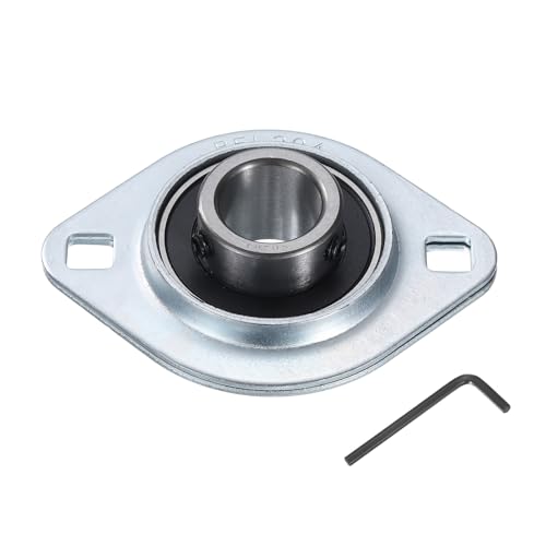 uxcell SBPFL204 Pillow Block Bearings 25/32" Bore Bearing Units Steel Flange Mounted Bearing Housing with Wrench - size: SBPFL204 (ID 25/32")