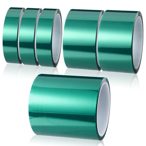 6 Pcs High Temp Tape 648 ft PET Heat Resistant, 1" 2" 4" - size: 1" 2" 4"