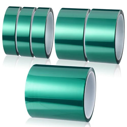 6 Pcs High Temp Tape 648 ft PET Heat Resistant, 1" 2" 4" - size: 1" 2" 4"