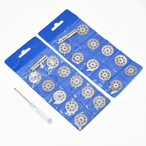 20Pcs 545 Diamond Cutting Discs Blades for Dremel Rotary Tools, 4 Mandrels