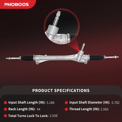 PHOBOOS Manual Steering Rack and Pinion Assembly Compatible with Lexus RX350/RX450h 2010-2023, RX450hL 2021-2022 3.5L & Toyota Venza 2009-2015 2.7L/3.5L, New Unit, Ref. 24-2702 - size: 24-2702