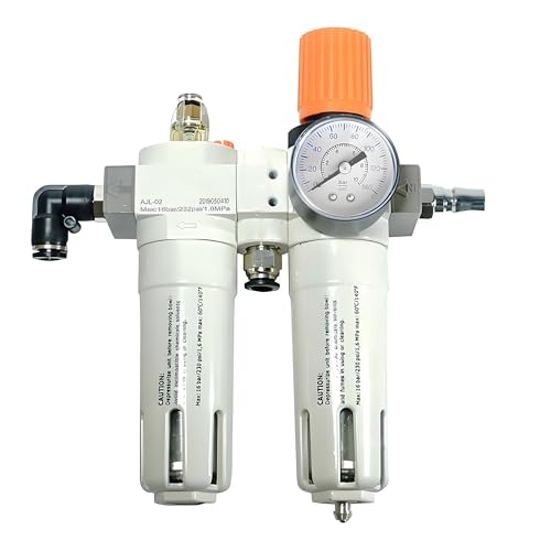 1/2" NPT Tire Changer, Water Oil Separator, Inline Pressure Regulator with Pressure Gauge for Tire Changer, Max. 145psi, with Connectors & Mounting Accessories