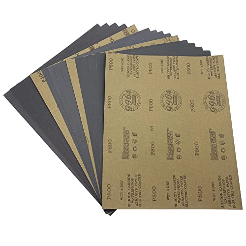 400/600/800 Grit Wet Dry Sandpaper, 15pcs 9 x 11 Inch Sanding Sheets - style: Grit(400/600/800)