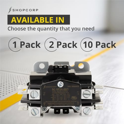 1 Pole 40 Amp AC Contactor, 24V Coil, UL Recognized, HVAC - style: 1 Pole 24V