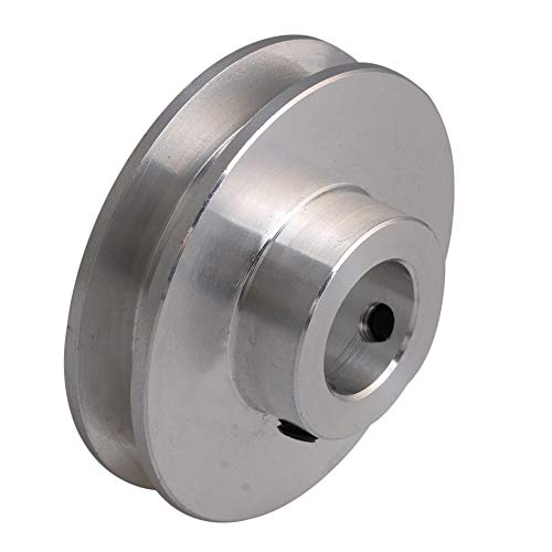 4.1x1.6x1.2cm Silver Aluminum Alloy 1.2cm Fixed Bore Single V-shape Pulley Wheel for Motor Shaft 0.3-0.5cm PU Round Belt - size: 41*12mm