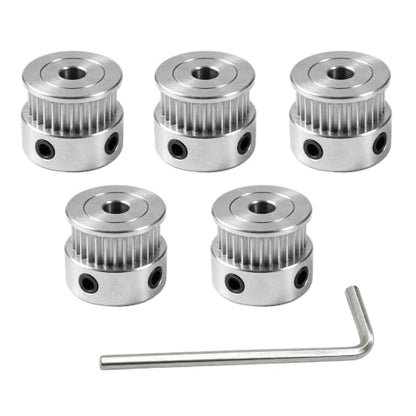GT2 Timing Belt Pulley 20 Teeth, 4mm Bore, for 6mm Width Belt (5‑Pack) - size: Belt Width 6mm