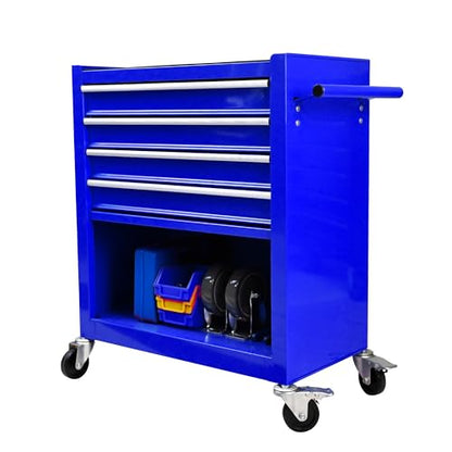 Lockable 4-Drawer Rolling Tool Chest, Blue - color: Blue, size: 4 drawer