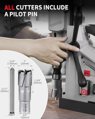Kolvoii TCT Annular Cutter 1" Diameter x 1‑3/8" Depth, Mag Drill Bit - size: 1" x 1-3/8"