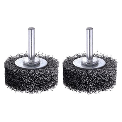 Rocaris 2 Pack 2 Inch Wire Wheel Brush for Drill Attachment - Heavy Duty Carbon Steel Brushes for Paint, Rust & Corrosion Removal - 0.0118" Wire, 1/4in Shank, 20000RPM
