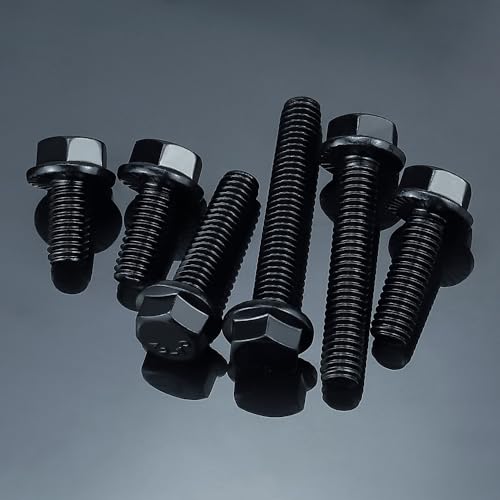 1/4-20 x 3/4" Flanged Hex Bolts (20 pcs), 18-8 (304) Stainless Steel, External Hex Drive, Hexagon Head Bolts Screws with Flange Washer, Fayeploo - color: Black, size: 1/4-20 x 3/4