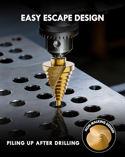 3/16" to 1-3/8" HSS Step Drill Bit Set - size: 1/4"-1-3/8"(HSS)