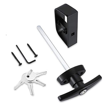 Shed Door Latch T-Handle Lock Kit with 4 Keys,Storage Barn Shed Door Hardware Lock Set 4½" and 5½" Stem - size: 5-1/2 Inch Stem