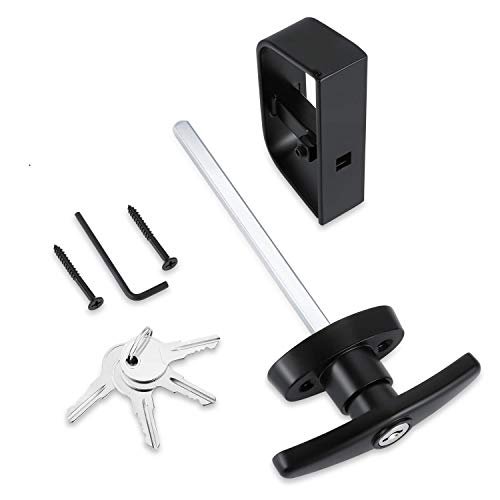 Shed Door Latch T-Handle Lock Kit with 4 Keys,Storage Barn Shed Door Hardware Lock Set 4½" and 5½" Stem - size: 5-1/2 Inch Stem
