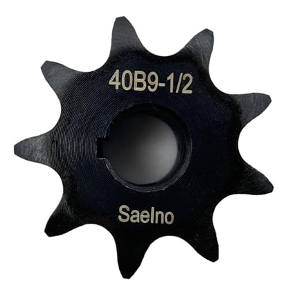 #40 Roller Chain Sprocket Type B 1/2 inch Bore 9 Tooth, Hardened Antirust 1045 Steel Drive Sprockets 40B9-1/2