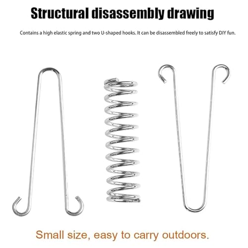 4.7" Tension Springs with Hook Ends,304 Stainless Steel Sunshade Hardware - size: 8 PCS Large (4.7 in)