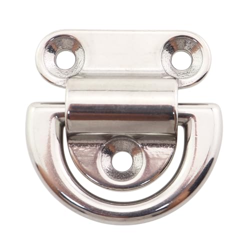 48.5x48.5mm Stainless Steel Folding Pad Eye D Ring Pull Handle/Marine Rope Holder Suitable for Yachts/Industrial Machinery/Outdoor Electrical Cabinet Door