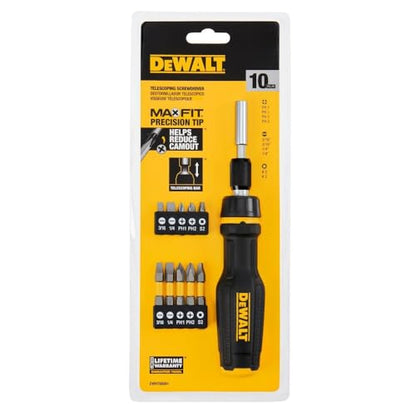 DEWALT Max Fit Telescoping Ratcheting Multi-Bit Combination Screwdriver Set (10-Piece) DWHT68001