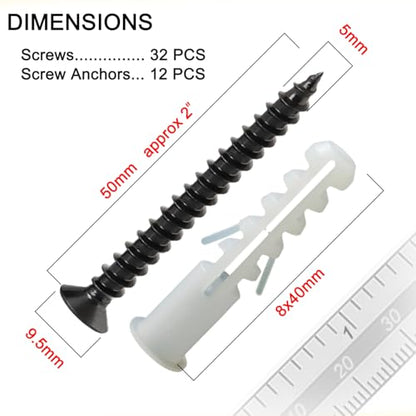 Wood Screws, Flat Head Phillips Self Tapping Screw, #10 x 2 Inch, 44 Pcs - size: #10 x 2"