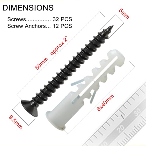 Wood Screws, Flat Head Phillips Self Tapping Screw, #10 x 2 Inch, 44 Pcs - size: #10 x 2"