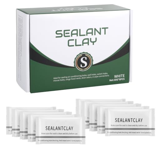 Waterproof Sealant Mastic,Pack of 10 White Seal Putty Waterproof Duct Seal Repair Sealing Clay, Quick Mending Mud for Drain Connection, Wall Hole, Air Conditioning Hole Seal Putty (10-White) - color: 10-White