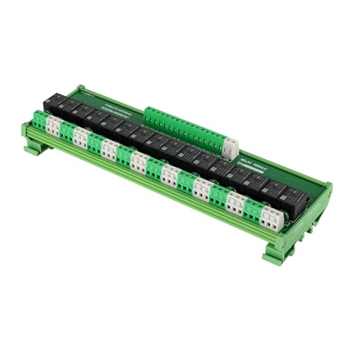 Relay Board, 16 Channel 1 SPDT DIN Rail Mount 24V DC/AC Relay - size: 16 Channel 1 SPDT