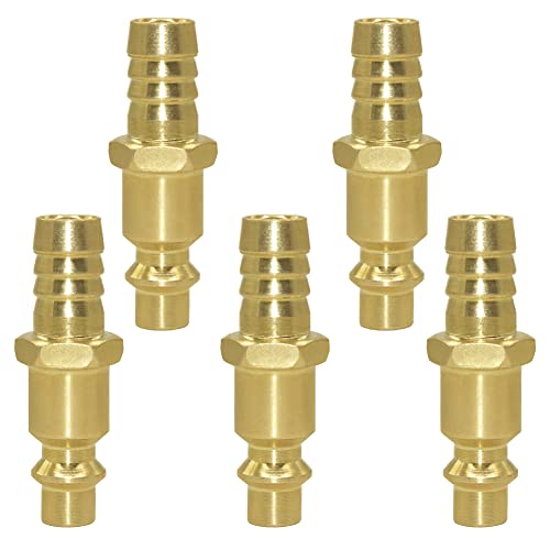 Industrial Type D Air Plug 1/4”Coupling x 3/8” Hose ID Barb Reducer Fitting for air compressor (Pack of 5) - size: 3/8"barb-plug(5Pcs)