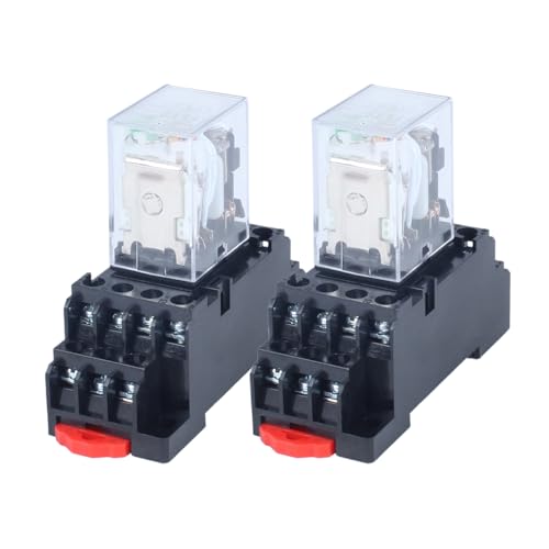 HH54P 12V DC 14-Pin 5A Coil Electromagnetic Power Relay with LED Indicator Light with Base - size: 12V 5A 14Pin Relay With Base