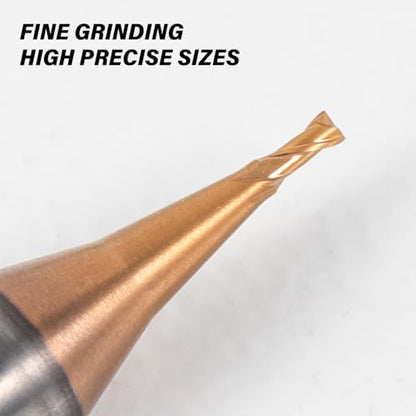 3PCS 0.8mm TISIN Coated 2-Flute Micro Flat End Mill Set for Steel - size: 0.8mm, style: Steel