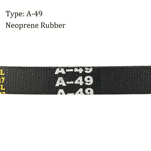 A-49 Drive V-Belt - [49-inch Inside Circumference] A-Section Rubber Drive Belt Wrapped for Transmission Use - size: A-49