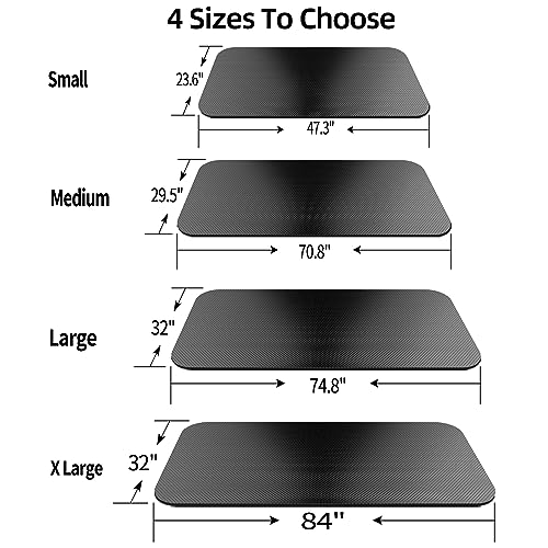 Bike Mat,Treadmill Mat,Compatible for Elliptical,Exercise Bikes, Stationary Cycles,Spin Bike,Under Exercise Bike Trainer Pad for Indoor Stationary Gym Fitness Equipment Hardwood Floor Protector - size: 74.8" x 32"
