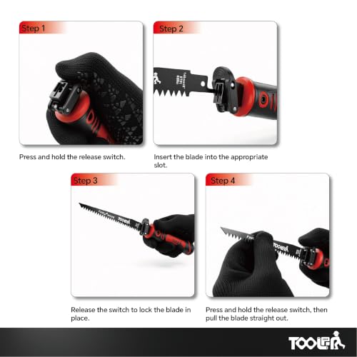 8-In-1 Multi Blades Hand Saw, Drywall, Hacksaw, Jab Saw & Wood Cutter Tool - color: 8-in-1 Red