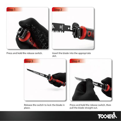 8-In-1 Multi Blades Hand Saw, Drywall, Hacksaw, Jab Saw & Wood Cutter Tool - color: 8-in-1 Red