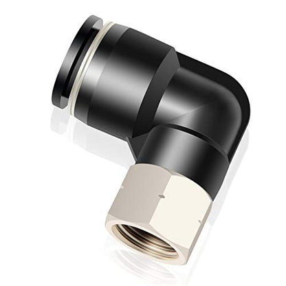 TAILONZ PNEUMATIC Female Elbow 1/4 Inch Tube OD x 1/8 Inch NPT Thread 90 Push to Connect Fittings PLF-1/4-N1 (Pack of 10) - size: 1/4'' OD 1/8''FNPT