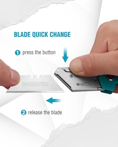 WORKPRO Box Cutter, Utility Knife, Blue - color: Blue