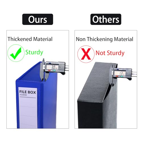 6 Pack Foldable Plastic Box Files A4 with Metal Clip (Blue - color: blue, size: with clip