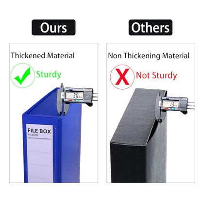 6 Pack Foldable Plastic Box Files A4 with Metal Clip (Blue - color: blue, size: with clip