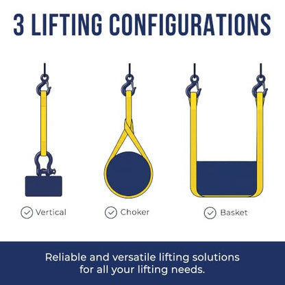 2 Pack, Eye & Eye Lifting Sling, 2”x4’, Ben-Mor - size: 2 in x 4 ft