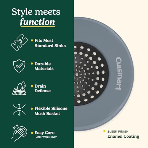 Cuisinart Stainless Steel Kitchen Sink Drain Strainer, 2-Pack, 4.35" - color: Dark Gray