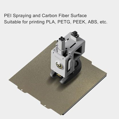 BORDSTRACT Double-Sided Build Plate, PET Carbon Fiber + PEI Spray Texture Spring Steel 184x184mm Without Soft Magnetic Base, Hot Bed Platform for A1/Mini 3D Printers - style: PEI texture + PET carbon fiber 184*184mm