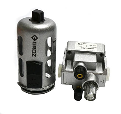 Groz 60256 Lubricator with Polycarbonate Bowl & Guard. Intermediate - 1/4" NPT