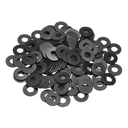PATIKIL 125 Pcs Nylon Flat Washer M5 5mm ID 12mm OD 1mm THK Black - color: Black, size: 5mm x 12mm x 1mm