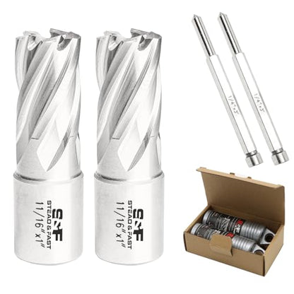 S&F STEAD & FAST Annular Cutter Set 2 Pcs, 11/16" x 1" DOC, Mag Drill Bits - style: 2P-11_16x1