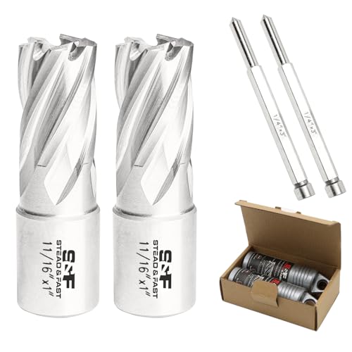 S&F STEAD & FAST Annular Cutter Set 2 Pcs, 11/16" x 1" DOC, Mag Drill Bits - style: 2P-11_16x1