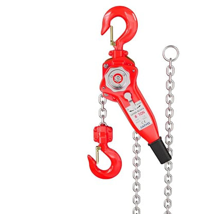 Heavy Duty Come Along–6 Ton 20FT Chain Hoist with G80 Galvanized Chain & Weston Brake,13200 Lb Capacity Chain Come Along Winch,Manual Lever Hoist for Engine Hoist,Garage, Farm,Unpowered Jobs - size: 6T 20FT