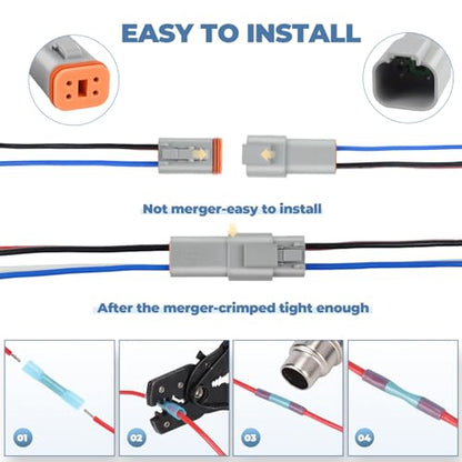 6 Kit Deutsch DT 4 pin Grey Male Female Wiring Harness - color: Grey 4Pin, size: 6Set