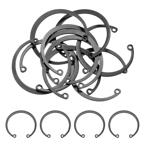 uxcell 10Pcs 1-31/32" (50mm) Internal Retaining Ring Circlip, 65 Mn Spring Steel Internal Circlip Snap Rings C-Clips for Grooved Shafts Studs, Black - size: 1-31/32"(50mm)