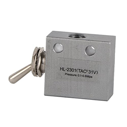 Pneumatic Toggle Valve, 3 Position 2 Port 1/8 Thread