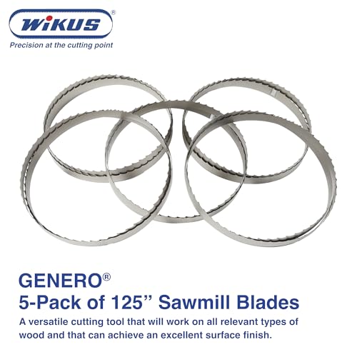 125" x 1 1/4" Sawmill Bandsaw Blade - Band Saw Wood Cutting Tools - Resharpenable Bi Metal Bandsaw with 10° Precision - Portable Band Saw Blades for Sawmill, 1.15 TPI, 0.042'' Thick, Woodworking Tools - size: 125'' X 1 1/4'' X 0.042''