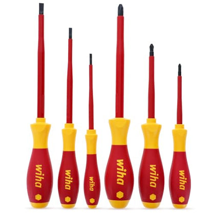 Wiha 32092 Insulated Screwdriver Set, 6-Piece 1000V Electrician Tool Kit