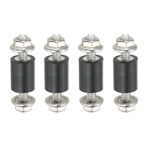 PATIKIL M3 10x10mm Rubber Isolator Mounts, 4 Pcs Rubber Studs Shock Absorber Anti-Vibration Isolation Damping Mounts with Lock Nuts for Motor, Air Compressor, Engines (26mm Height) - size: M3-10x10x26mm